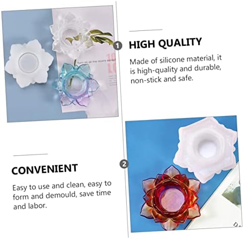 2pcs Lotus Shape Silicone Candle Making Molds for DIY Crafts