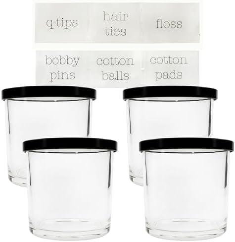 Darware 16oz Clear Glass Candle Jars with Metal Lids 4-Pack
