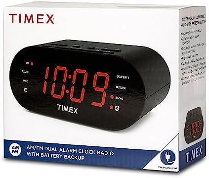 Timex T231G Dual Alarm Clock Radio with Display and Line-in Jack 1