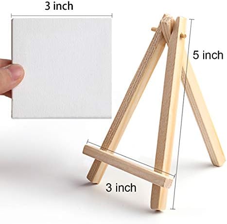 Tosnail 12 Pack Mini Canvas and Easel Set