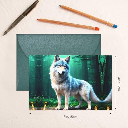 Dark Green Greeting Card with Envelope for Holidays