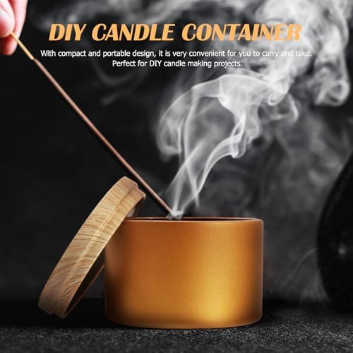 EXCEART 3Pcs Iron Candle Tins with Lids Reusable Storage Jars