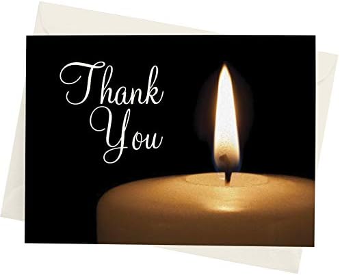 MPC Brands Personalized Funeral Thank You Cards 50 Set Spiritual Candle