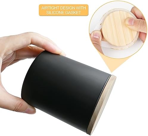 10 Oz Thick Candle Jars 15 Pcs with Wood Lids Matte Black