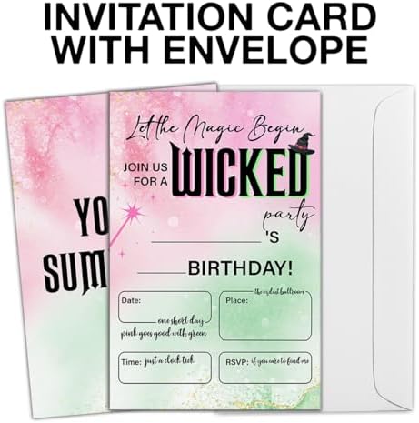 LyoGao Wicked Birthday Invites Cards With Envelopes 20 Pack