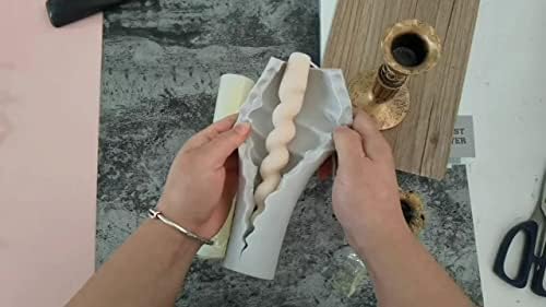 3D Twisted Taper Silicone Candle Molds for Crafting