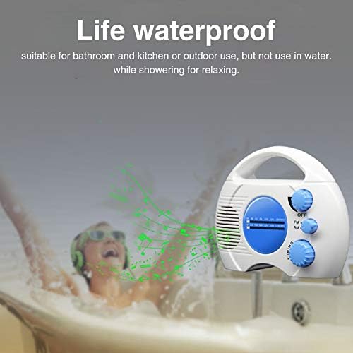 Etiger AM FM Waterproof Hanging Shower Radio