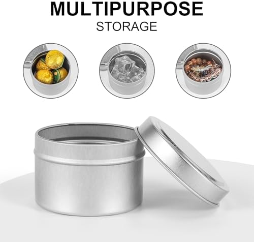 24 Pack Silver Candle Tins with Lids Candle Making Jars for DIY