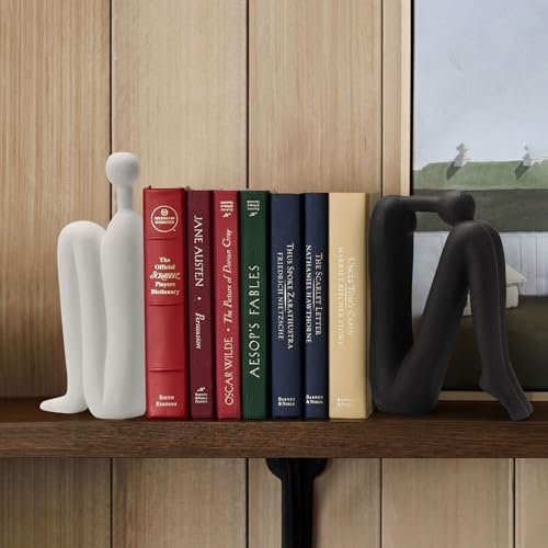 WANCHIY Modern Bookends for Shelves