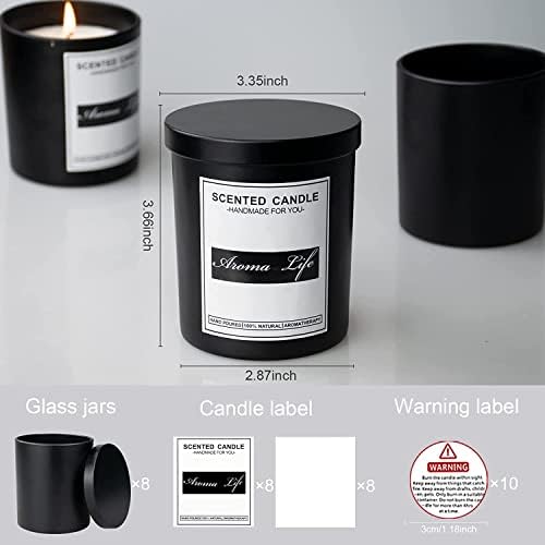 Creahaus 10oz 16 Pack Candle Jars with Metal Lids