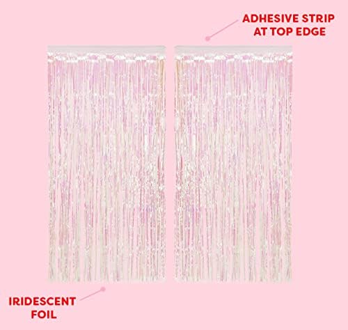 Xo Fetti Iridescent Fringe Foil Curtain Set of 2
