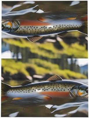 Gray Pearlescent Holiday Cards 4x6 Inch Brook Trout Fly Fishing Print
