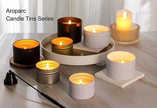 Aroparc 8oz Black Candle Tins 24 Pack with Lids