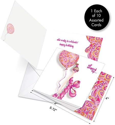 The Best Card Company - 10 Birthday Note Cards Boxed for Women