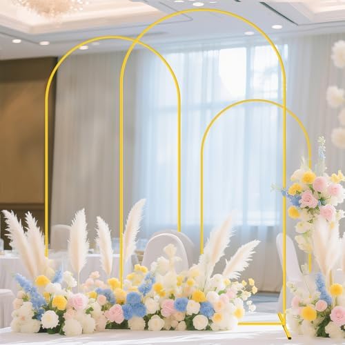 FOTSHARER Gold Arch Backdrop Stand Set of 3