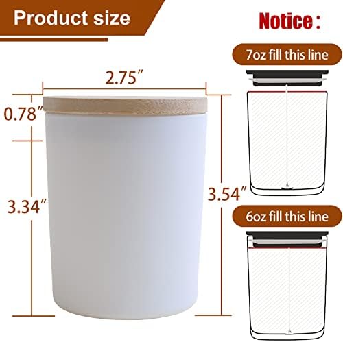 CONNOO 15 Pack Glass Candle Jars with Bamboo Lids for Candle Making