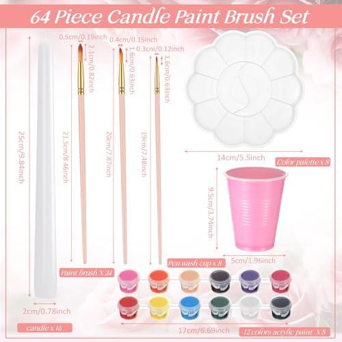 Resholder 64 Pcs Candle Painting Party Kit