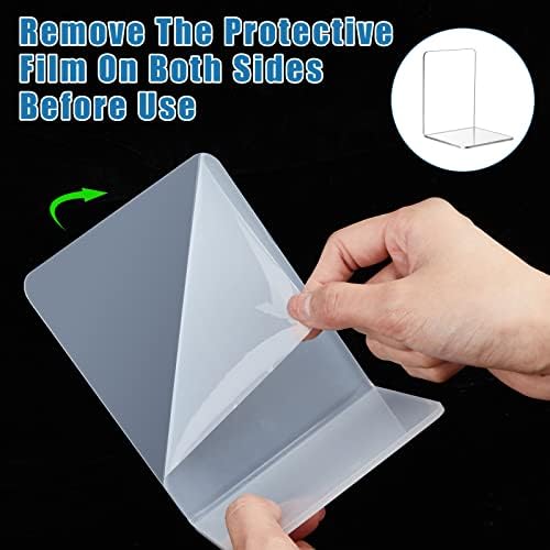 Maitys 32 Pcs Clear Acrylic Book Ends for Shelves