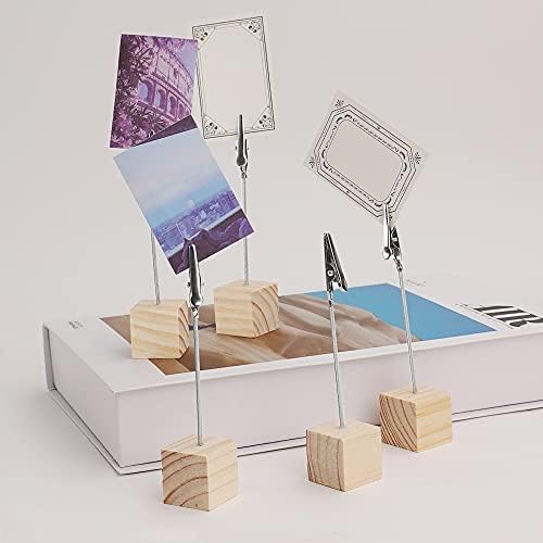 10 Pcs Wooden Memo Clip Holder with Alligator Clip