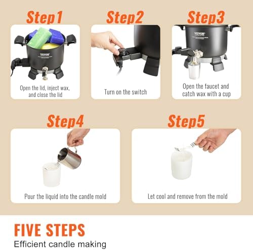 VEVOR 5 Liter Electric Wax Melter for Candle Making