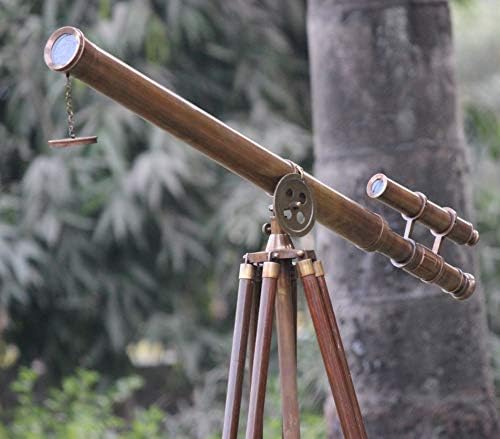 65 Inch Antique Marine Brass Telescope Double Barrel Tube