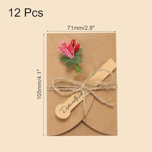 PATIKIL 4x3 Inch Dried Flowers Greeting Cards 12 Pack