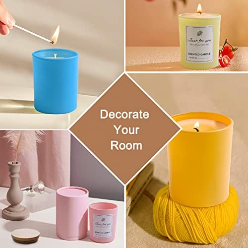 CONNOO 15 Pack Glass Candle Jars with Bamboo Lids for Candle Making
