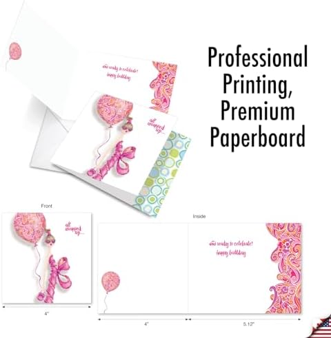 The Best Card Company - 10 Birthday Note Cards Boxed for Women