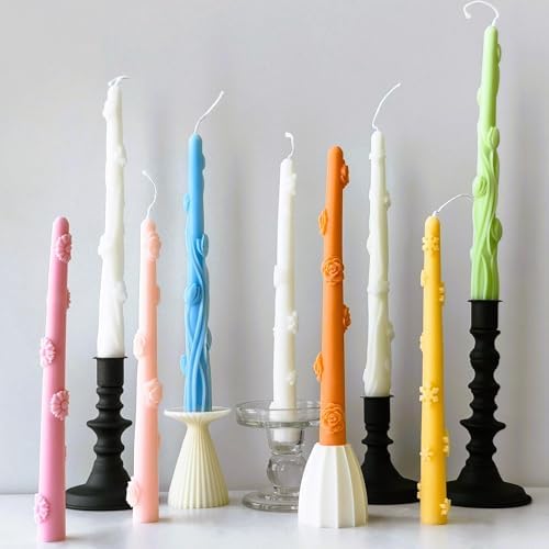 Long Cylindrical Flower Silicone Candle Mold
