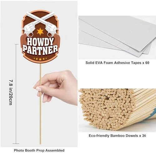 36Pcs Wild West Photo Booth Props for Party Decorations