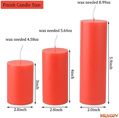 MILIVIXAY 3PCS Cylinder Candle Molds Set