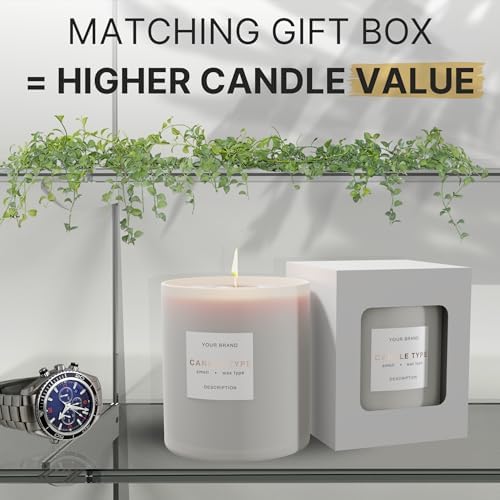 True Candle Frosted Glass Jar with Metal Lid 14oz 6pcs