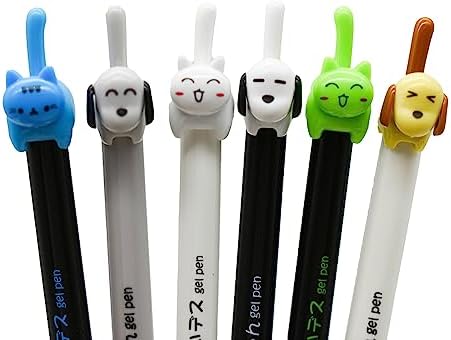 Maydahui 12 Pcs Cute Cat Dog Tail Clicker Pens