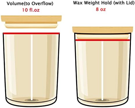 Aroparc 12 Pack 10oz White Candle Jars with Bamboo Lids