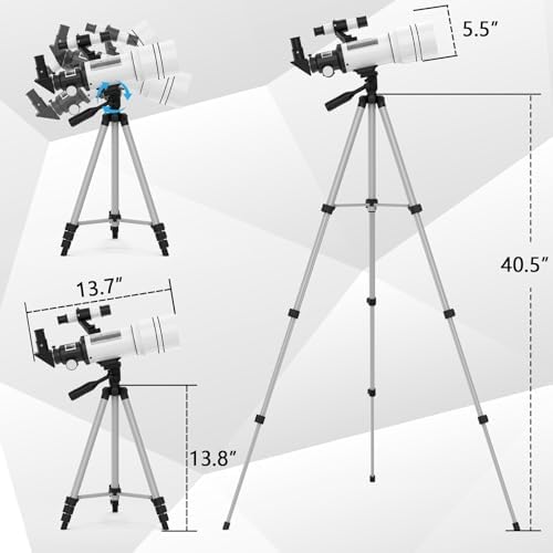 ToyerBee 70mm Refractor Telescope with Phone Adapter and Wireless Remote