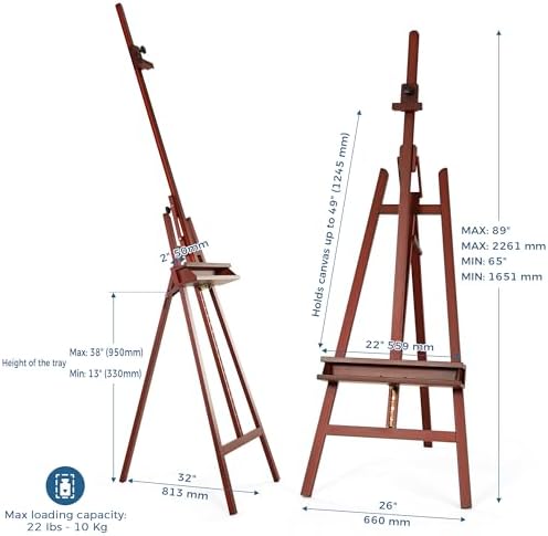 VISWIN Adjustable Inclinable A-Frame Easel Stand for Painting and Display
