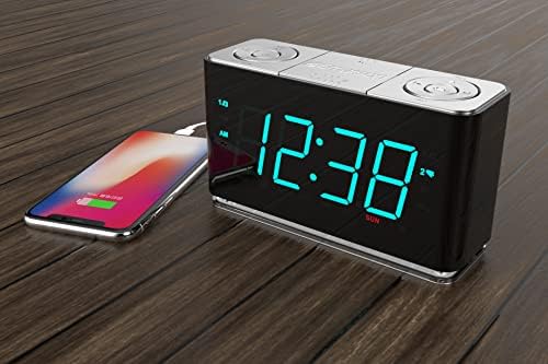Emerson Smartset Alarm Clock Radio with Bluetooth Speaker and USB Port