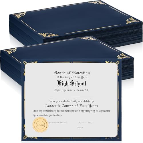 Fainne 250 Pcs Gold Foil Certificate Covers