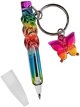 WARM FUZZY Mini Ballpoint Pens with Butterfly Keychain