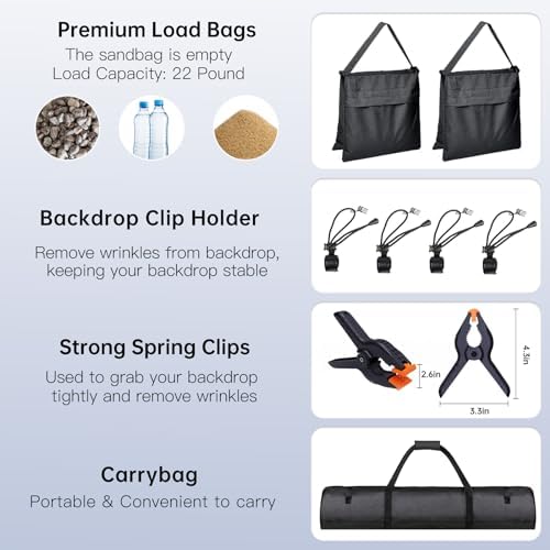 BEIYANG 85 x 10 FT Photo Backdrop Stand Kit