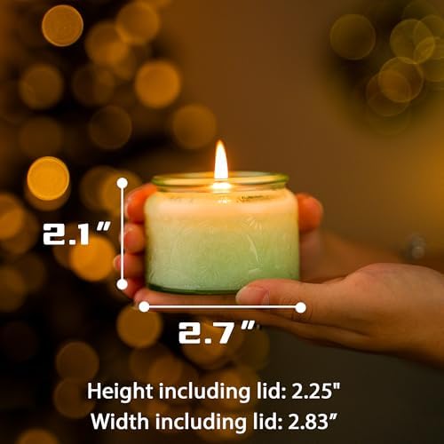 18-Pack 4oz Embossed Glass Candle Jars with Bamboo Lids and Labels