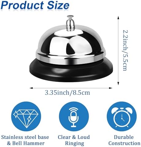 Yexiya 6 Pack 335 Inch Call Bell with Metal Construction
