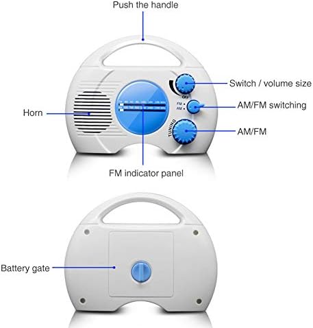 Etiger AM FM Waterproof Hanging Shower Radio