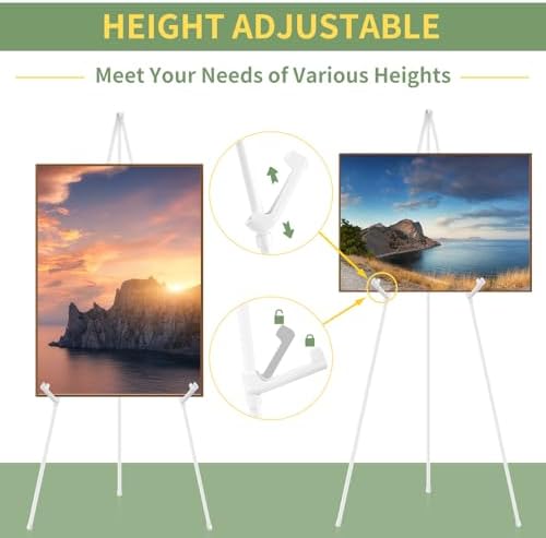 6PCS White Adjustable Metal Easel Stand for Wedding Display