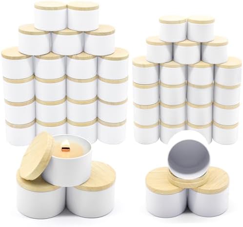 YJHSS 48-Pack Candle Jars with Metal Lids