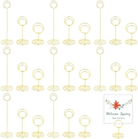 24 Pcs Gold Table Number Holders 3 Sizes