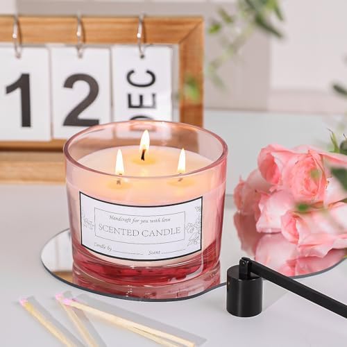 CONNOO 6 Pack 16 oz Candle Jars with 3 Wicks and Metal Lids