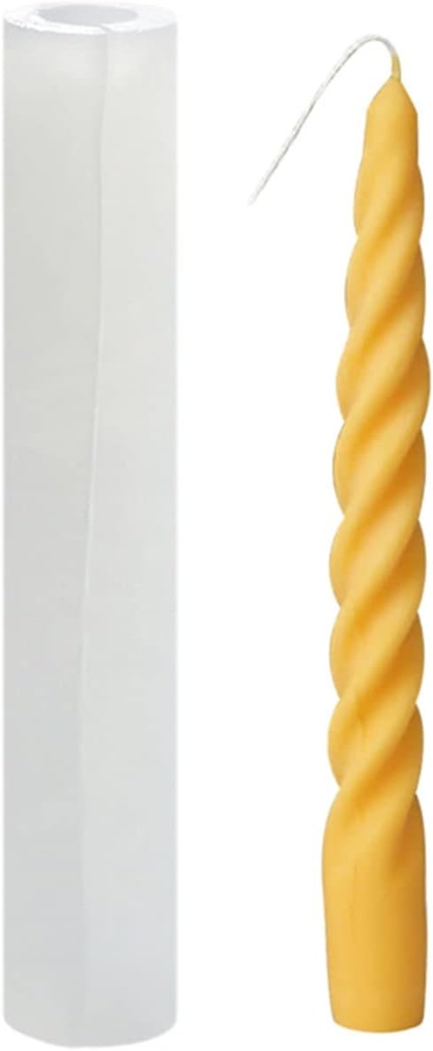 3D Twisted Taper Silicone Candle Molds for Crafting