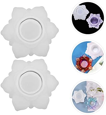 Uonlytech 2pcs Silicone Lotus Candle Holder Molds
