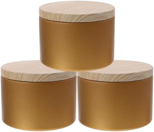 EXCEART 3Pcs Iron Candle Tins with Lids Reusable Storage Jars